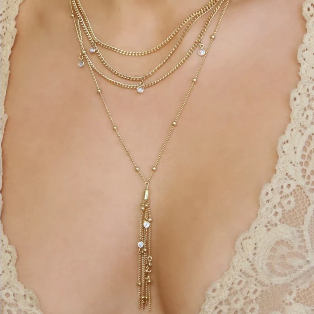 Ettika Chloe Tassel Necklace 18K gold-plated